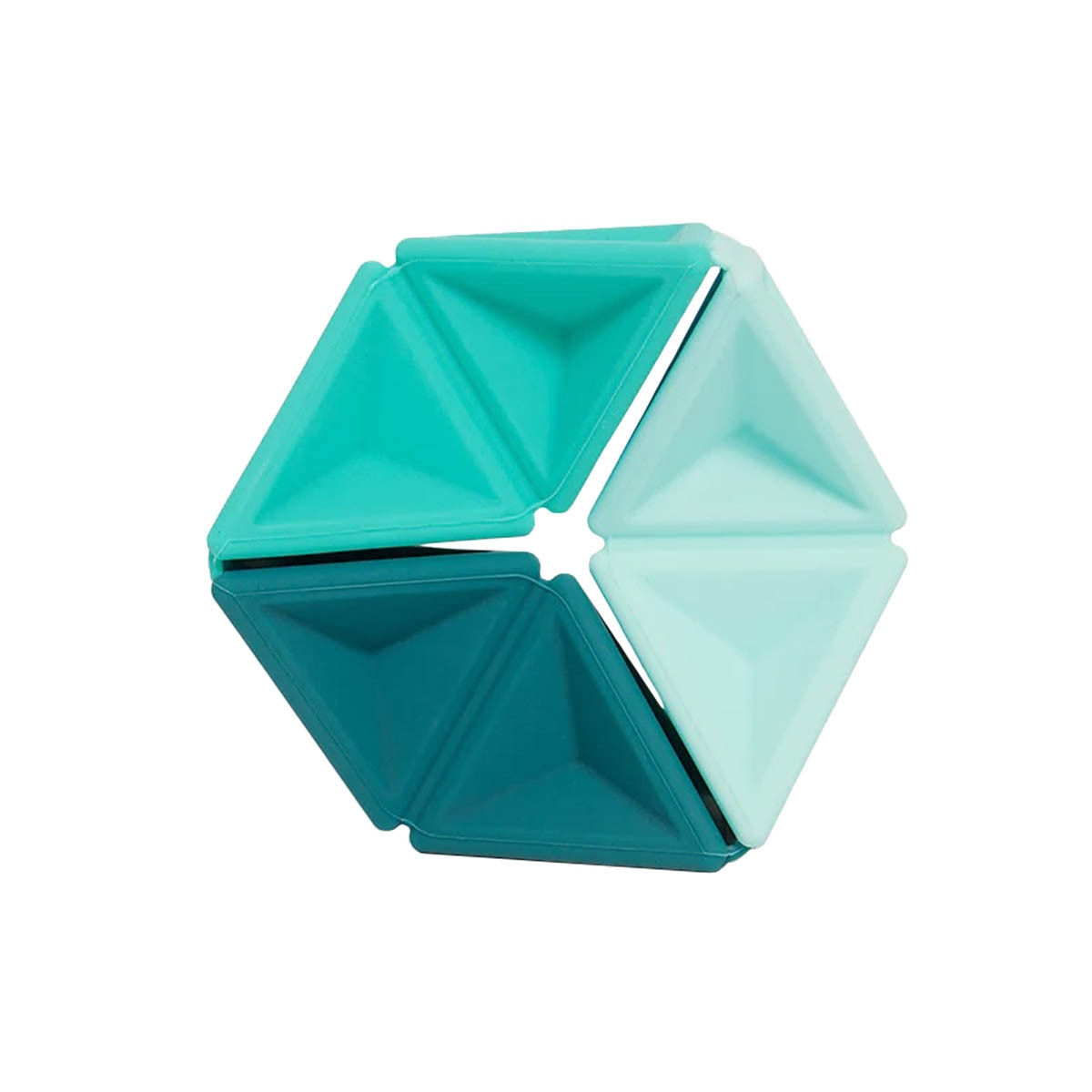 Speks pivot silicone flexagon fidget toy teal